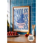 Persona Istanbul Modern Mutfak Sanatı İllüstrasyon Noodle Kasesi - Canlı Retro Mutfak Posteri (Çerçevesiz)