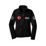 PERSONELİTY Siyah Özel Güvenlik Logolu Baskılı Cepli Polar Hırka