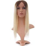 Peruk Market Kahverengi / Beyaz Platin Ombreli Baby Taban Tepelik - 13X14CM - Renkli