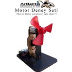 Pervane Motor Deney Seti 1 Paket Dc Motor Anahtar Pil Yatağı Pervane Pil İletken Kablo Okul Deney Seti