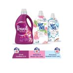 Perwoll Çiçek Cazibesi 2.7 lt Vernel Max Yumuşatıcı 1.44 lt Şakayık Hindistan Cevizi Sıvı Çamaşır Deterjanı