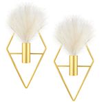 Peryiter 2 Parça Küçük Boho Duvar Dekoru Yapay Pampalı Asma Saksılar Duvara Monte Metal Duvar Dekoru Altın Modern Ev Dekoru Ekran Duvar Sanatı Yatak Odası Banyo Oturma Odası (Rhombus)