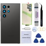 Perzework Samsung Galaxy S24 Ultra 6,8 inç için Arka Arka Cam Değiştirme Araç Seti (Titanyum Siyah)
