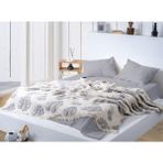 Peshtemalsan 9 Katlı 220X240 %100 Pamuk Müslin Yatak Örtüsü Yaprak Desen Açık Gri - 220 x 240 cm