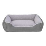 Pet Comfort Bravo Duo Medium 75x60 cm Gri Peluş Köpek Yatağı