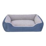 Pet Comfort Bravo Duo Medium 75x60 cm Mavi Gri Peluş Köpek Yatağı