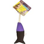 Pet Comfort Ipli Balık Su Geçirmez Kedi Oyuncağı Kahve-Mor Ø6cm, 24CM Sptgl