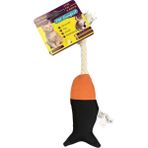 Pet Comfort Ipli Balık Su Geçirmez Kedi Oyuncağı Lacivert-Turuncu Ø6cm, 24CM Ynsmr