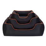 Pet Comfort Siyah Turuncu Biye Medium 80x65 cm Alpha Köpek Yatağı