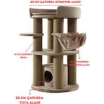 Pet Dreams Cosmo Lüks Kedi Tırmalama ve Dinlenme Ağacı - Bej