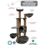 Pet Dreams Paris Lüks Kedi Tırmalama ve Dinlenme Ağacı, Sertifikalı Kedi Dostu Kumaş - Antrasit