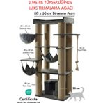 Pet Dreams Ruby Lüks Kedi Tırmalama ve Dinlenme Ağacı 200 cm Yüksekliğinde - Antrasit