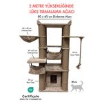 Pet Dreams Ruby Lüks Kedi Tırmalama ve Dinlenme Ağacı 200 cm Yüksekliğinde - Bej