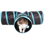 Pet Home 3 Kanal Katlanır Pet Köpek Oyuncak Tünel Rulo Yavru Kedi Kedi Çan Topu ile Uyku Çadır Yatak (Yurt Dışından) - Siyah - 41 x 34 x 4 cm