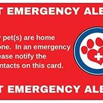 PET HOME ALONE EMERGENCY CARD Acil Cüzdan İletişim Kimlik Kartı (Kırmızı - 5 Kart), Artı 5 Kendinden Laminasyonlu Torba