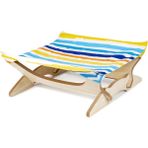 Pet Home Kedi Hamak Asılı Yuva Ayrılabilir Kedi Çöp Ahşap Pet Yatak Asılı Kedi Evi - Şerit (Yurt Dışından) - Mavi - Sarı - 46 x 24 x 5,5 cm