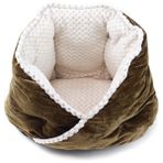 Pet Home Kış Pet Isınma Yatak Köpek Yuvarlak Kedi Uyku Tulumu Peluş Yumuşak Sakinleştirici Yatak - Kahve (Yurt Dışından) - 42 x 37 x 17 cm