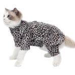 Pet Kışlık Mont Dört Bacaklı Leopar Baskılı Kediler için Sıcak Ceket