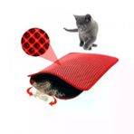 Pet Pretty Elekli Kedi Tuvalet Önü Paspası 60 x 45 cm KIRMIZI