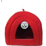 Pet Pretty Piramit Kumaş Yuvalı Kedi Yatağı Kırmızı 43x43x40 Cm