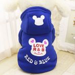 Pet Style KEDİ VE KÖPEK KALIN LOVE RED BLUE ELBİSE,KIYAFET, XS S M L TPO-013