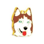 Pet Tag Art Altın Kaplama Sibirya Kurdu Köpek Künyesi (Kızıl)