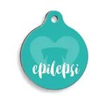 Pet Tag Art Epilepsi Mavi Yuvarlak Köpek Künyesi