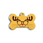 Pet Tag Art Glasses Cat Kemik Şekilli Köpek Künyesi
