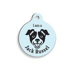 Pet Tag Art Mavi Jack Russel Yuvarlak Köpek Künyesi