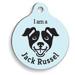 Pet Tag Art Mavi Jack Russel Yuvarlak Large 3.8 cm Köpek Künyesi