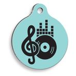 Pet Tag Art Mavi Plaklı Yuvarlak Köpek Künyesi