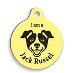 Pet Tag Art Sarı Jack Russel Yuvarlak Köpek Künyesi