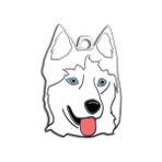 Pet Tag Art Sibirya Kurdu Köpek Künyesi (Beyaz)
