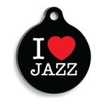 Pet Tag Art Siyah Jazz Yuvarlak Köpek Künyesi