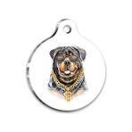 Pet Tag Art Suluboya Rottweiler Yuvarlak Köpek Künyesi - M