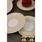 Petek 6'lı Porselen Çay Tabağı Seti - 12 cm