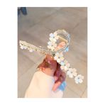 PETEK AKSESUAR SEDEF ZARİF ÇİÇEK TAŞLI METAL MANDAL TOKA 12 CM