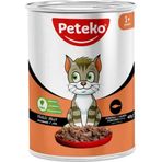 Peteko 12x400 gr Pate Parça Etli Somonlu Yetişkin Kedi Yaş Maması