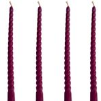 Petekoğlu (4 Adet 27.5Cm) Balmumu Mum Konik Burgulu Balmumu Şamdan Mumu Doğal Petek Balmumu Mum Dekoratif Kırılmaz Akmaz Mum Bal Mumu Beeswax Candle (Bordo)