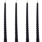 Petekoğlu (4 Adet 27.5Cm) Balmumu Mum Konik Burgulu Balmumu Şamdan Mumu Doğal Petek Balmumu Mum Dekoratif Kırılmaz Akmaz Mum Bal Mumu Beeswax Candle (Siyah)