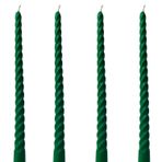 Petekoğlu (4 Adet 27.5Cm) Balmumu Mum Konik Burgulu Balmumu Şamdan Mumu Doğal Petek Balmumu Mum Dekoratif Kırılmaz Akmaz Mum Bal Mumu Beeswax Candle (Yeşil)
