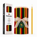 Petekoğlu 5 Renk Balmumu Mum (Beeswax Candle) 40 Adet 20 cm İnce Uzun Dilek ve Doğum Günü Mumu Doğal El Yapımı Parti Ritüel