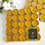 Petekoğlu (50 ADET) Bal Mumu Tealight Mum Doğal Petek Balmumu Mum Standart Boy Buhurdanlık İçin Doğal Mum