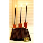 Petekoğlu (50 Adet) Balmumu Mum Ve (3 Adet) Özel Dizayn Ahşap Mumluk Dilek Mumu Doğal Petek Mum Tören Parti Doğum Günü Beeswax Candle (siyah)
