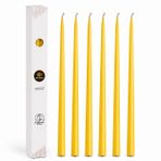 Petekoğlu (6 Adet X 35Cm) Sarı Konik Balmumu Mum Şamdan Mumu Doğal Petek Bal Mumu Mum Dekoratif Beeswax Candle