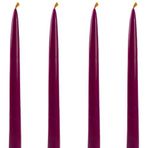Petekoğlu Balmumu Mum 4 Adet Standart Şamdan Mumu 25Cm Boy 2Cm Kalınlık Bordo Dekoratif Mum (bordo)