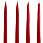 Petekoğlu Balmumu Mum 4 Adet Standart Şamdan Mumu 25Cm Boy 2Cm Kalınlık Kırmızı Dekoratif Mum Beeswax Candle Mum Bal Mumu