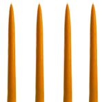Petekoğlu Balmumu Mum 4 Adet Standart Şamdan Mumu 25Cm Boy 2Cm Kalınlık Sarı Dekoratif Mum (Sarı)