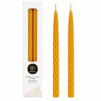 Petekoğlu Balmumu Mum (Beeswax Candle) Doğal Sarı 2 Adet 27.5 cm Kalın Burgulu Şamdan Mumu Dekoratif Mum