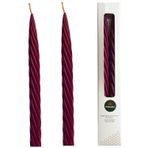 Petekoğlu Balmumu Mum Bordo (2 Adet 27.5Cm) Kalın Burgu Burgulu Balmumu Şamdan Mumu Dekoratif Mum (Bordo) Mum Balmumu Beeswax Candle